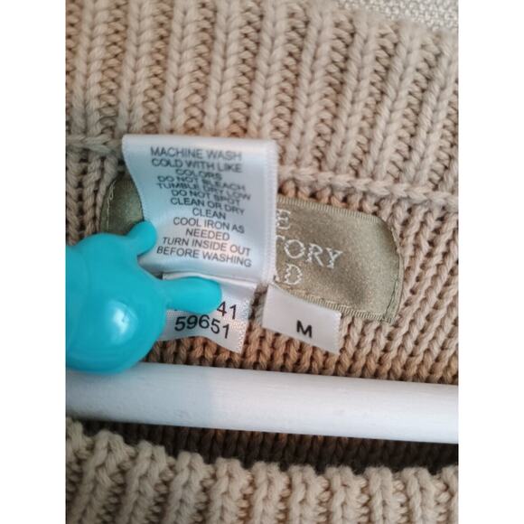 The Territory Ahead Sweater Mens Medium Beige Cable Knit Cozy Cabincore Neutral - Picture 6 of 6